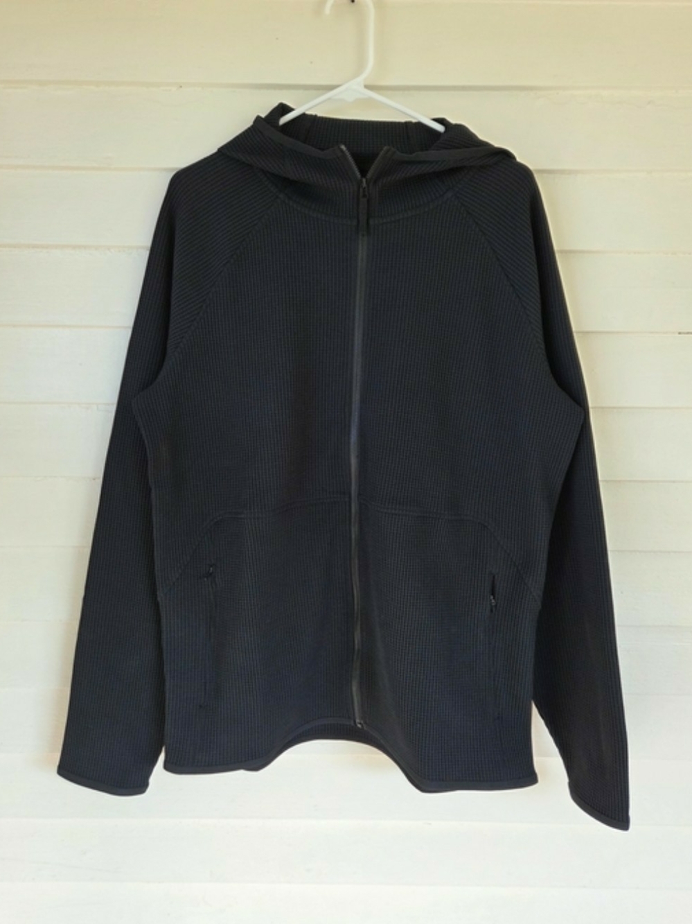 Weztern Rise ventura Men's Black Waffle Fabric Hooded Zip Jacket Size L